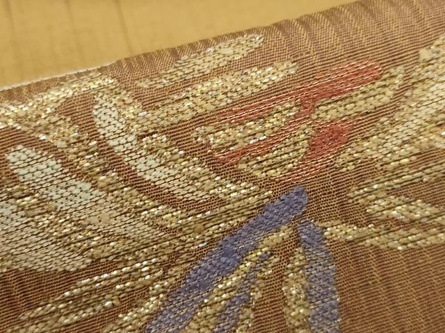 平和屋着物□極上 洛風林 工芸帯地 六通柄袋帯 市松花