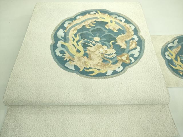 平和屋着物■極上　爪掻き本綴れ　八寸名古屋帯　龍　金糸　逸品　DZAA7240kh5