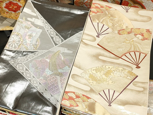 平和屋着物■袋帯 西陣 まとめて100点 鳳凰 向かい鶴 孔雀 人物 蝶 更紗 花柄 宝相華 金銀糸 など 未使用品あり 全て正絹 se3392