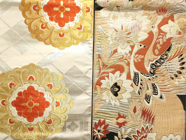 平和屋着物■袋帯 西陣 まとめて100点 鳳凰 向かい鶴 孔雀 人物 蝶 更紗 花柄 宝相華 金銀糸 など 未使用品あり 全て正絹 se3392