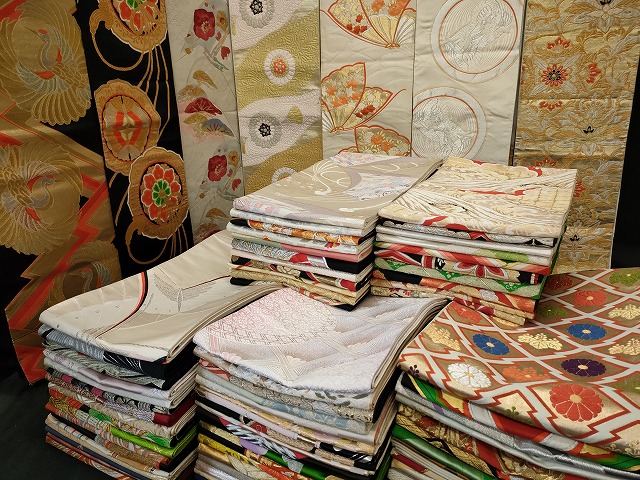 平和屋本店■袋帯 西陣 まとめて100点 向かい鳳凰 鶴 向かい蝶 更紗 花柄 金銀糸 など 着用可能多数 未使用品あり 全て正絹 se3396