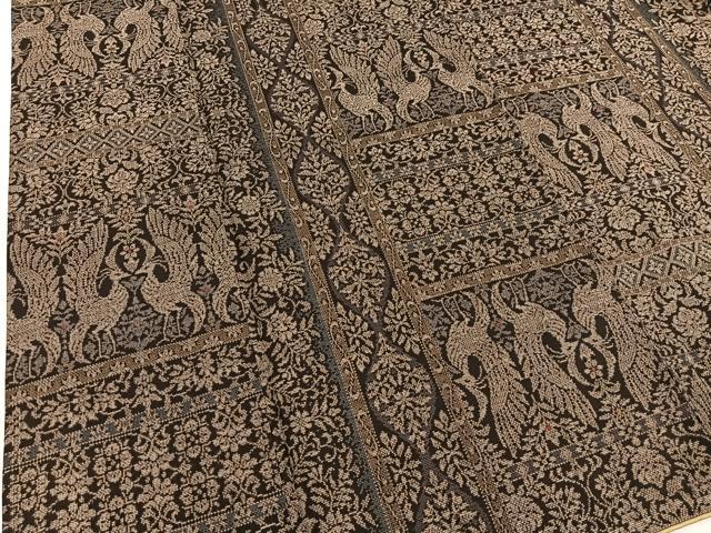 平和屋着物○本場大島紬 9マルキ 向かい鳳凰花文 正絹 逸品 BAAU0161gt