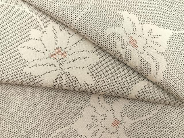 平和屋着物●上質な紬　更紗花唐草文　正絹　逸品　BAAU0183gt