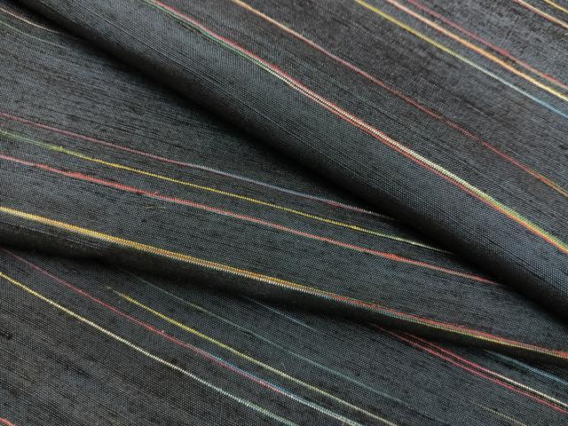 平和屋着物●上質な紬　横縞　正絹　逸品　未使用　BAAU4609gt