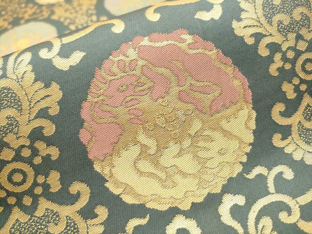 平和屋着物○全通柄袋帯 名物裂 金糸 正絹 逸品 CAAU9541hy