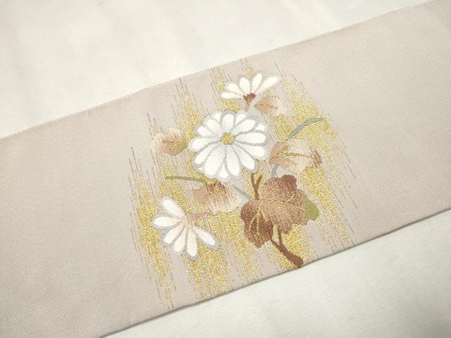 平和屋着物○爪掻き本綴れ 八寸名古屋帯 枝菊文 金糸