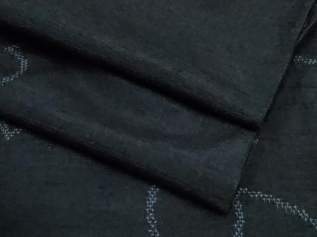 平和屋着物▽結城紬　単衣　雪輪文　正絹　逸品　CAAV3741dy