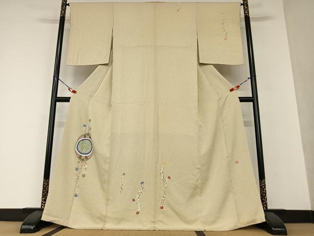 平和屋着物○染織工芸作家 京手描友禅 田村信之 訪問着 草花