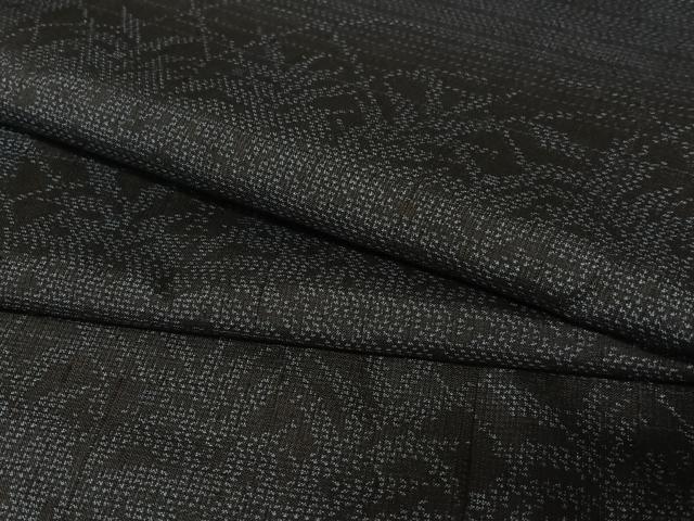 平和屋着物●塩沢紬　草木文　正絹　逸品　未使用　AAAX0684zg