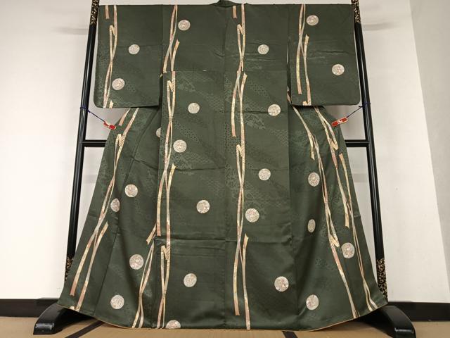 平和屋着物○上質な小紋 草花丸文 金彩 鈴乃屋扱い 正絹 逸品 AAAX0695zg