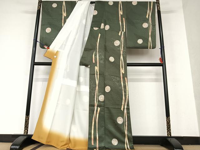 平和屋着物●上質な小紋　草花丸文　金彩　鈴乃屋扱い　正絹　逸品　AAAX0695zg 平和屋着物○上質な小紋 草花丸文 金彩 鈴乃屋扱い 正絹 逸品 AAAX0695zg