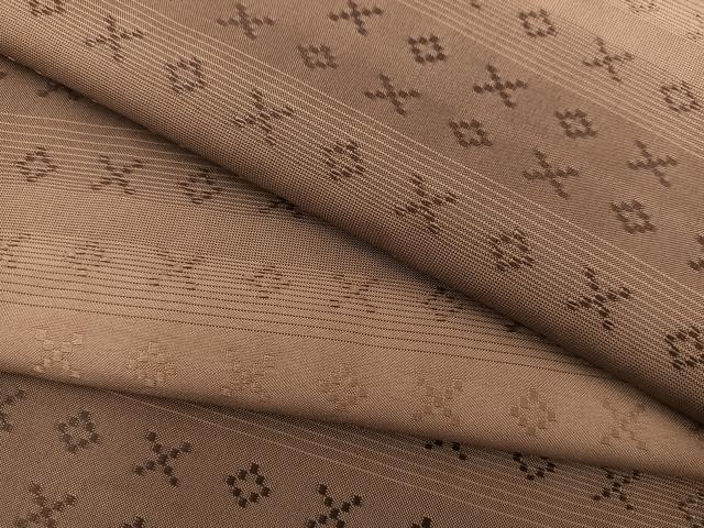 平和屋着物●小紋　花織　横段文　洗える着物　BAAU4641gt