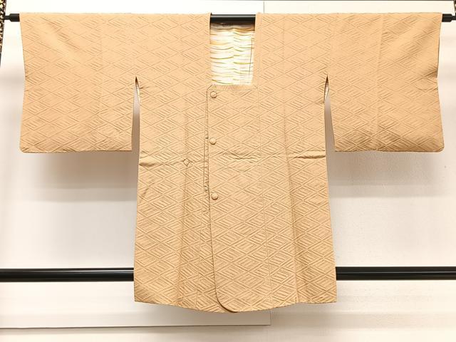 平和屋着物＃道行コート　天井地紋　洒落柿色　大丸扱い　正絹　逸品　CAAV5628id