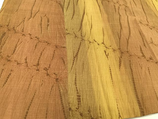 平和屋着物＃道中着 紬地 絞り 杢目文様 暈し染め ロング丈