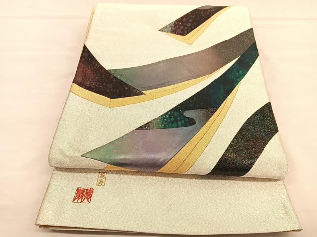 平和屋1■極上 国際的伝統工芸作家 十二代 藤林徳扇 苑寿 小紋 寿光織 プラチナ糸使用 共箱・証明書・反端付き 逸品 未使用 CZAA0664s4 平和屋1□極上 国際的伝統工芸作家 十二代・藤林徳扇