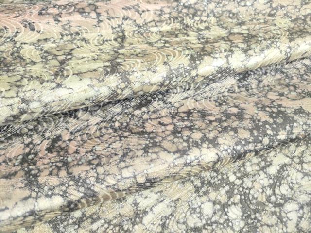 平和屋着物▽上質な小紋　単衣　霞流水文　正絹　逸品　DAAT9831az