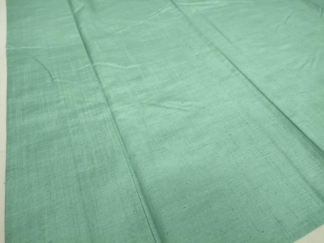 平和屋着物▽結城紬 単衣 青竹色 正絹 逸品 DAAT9873az