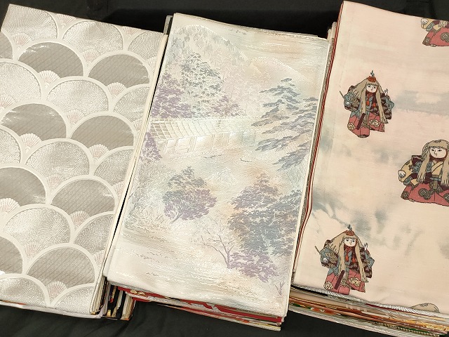 平和屋本店□袋帯 西陣 まとめて100点 鶴 人物 風景 更紗 花柄