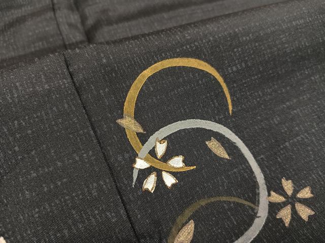 平和屋着物○本場染大島紬 訪問着 舞桜 金彩 正絹 逸品 AAAY5623ph