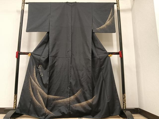 平和屋着物●本場染大島紬　訪問着　舞桜　金彩　正絹　逸品　AAAY5623ph