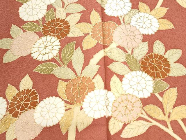 平和屋着物○訪問着 駒刺繍 枝菊文 金彩 ますいわ屋扱い