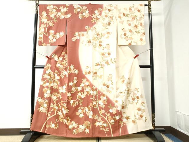 平和屋着物●訪問着　駒刺繍　枝菊文　金彩　ますいわ屋扱い　正絹　逸品　CAAU2730yc