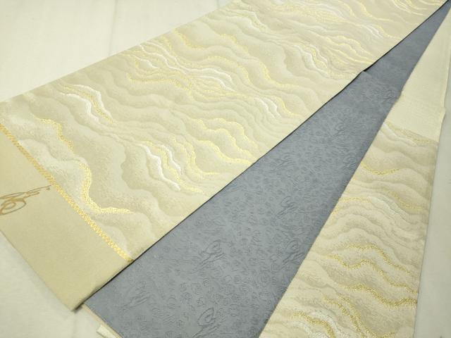 平和屋着物●両面　六通柄袋帯　道長文様　金銀糸　正絹　逸品　CAAV8471vp