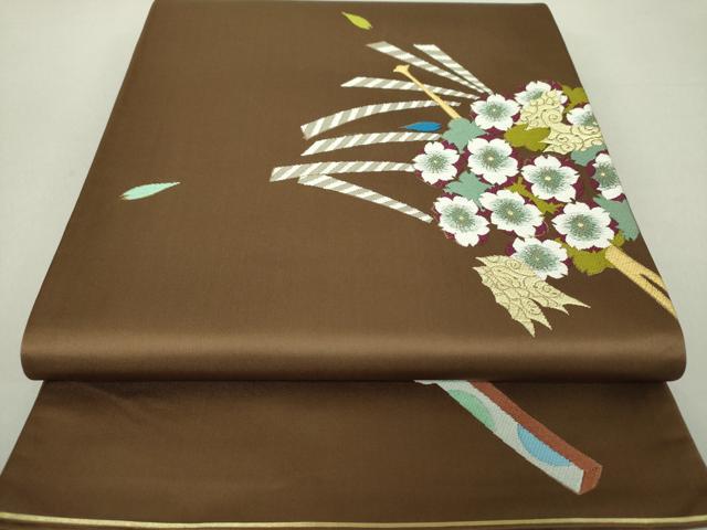 平和屋着物●世界的人形師　辻村寿三郎　ジュサブロー　六通柄袋帯　花簪　金糸　正絹　逸品　DAAV6182ps