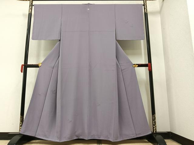 平和屋着物●無地絵羽訪問着　中国三大刺繍　相良刺繍　草花文　藤色　正絹　逸品　AAAY6300ph