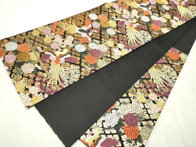 平和屋着物○六通柄袋帯 能衣唐織 金花菱鳳凰文 金糸
