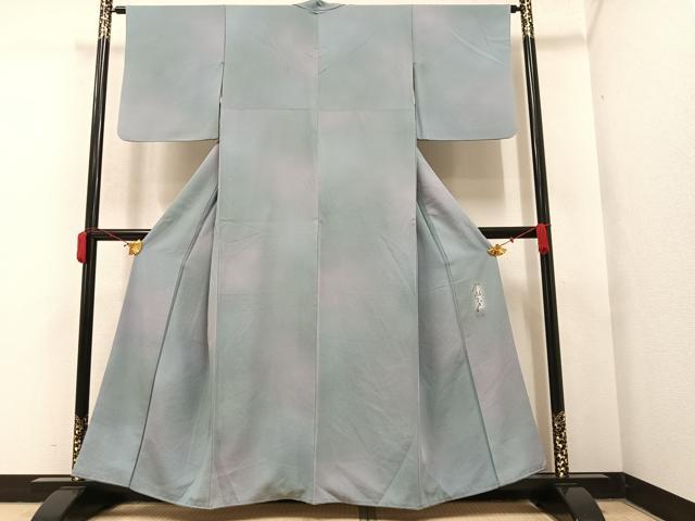 平和屋着物●染色作家　斉藤三才　小紋　霞文　暈し染め　正絹　逸品　AAAY7899ph