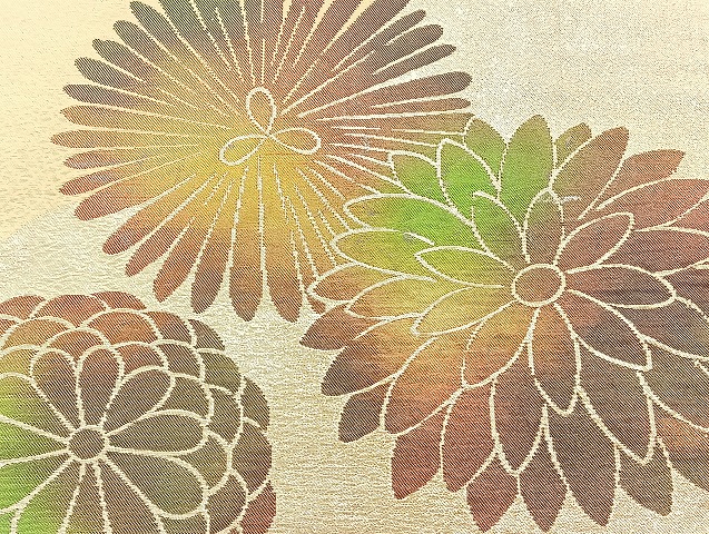 名古屋帯　総刺繍　菊柄　009 名古屋帯 総刺繍 菊柄 009