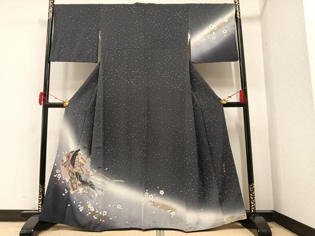 平和屋着物●螺鈿作家　藤本隆士　訪問着　螺鈿　女人花文　暈し染め　正絹　逸品　AAAY7944ph