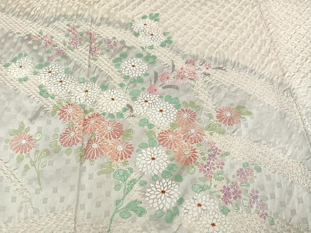 平和屋着物○訪問着 手描き 絞り 草花文 金彩 正絹 逸品 AAAY7957ph