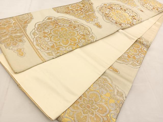 平和屋着物◎六通柄袋帯 正倉院更紗花文 金銀糸 正絹 逸品 BAAU2933yc