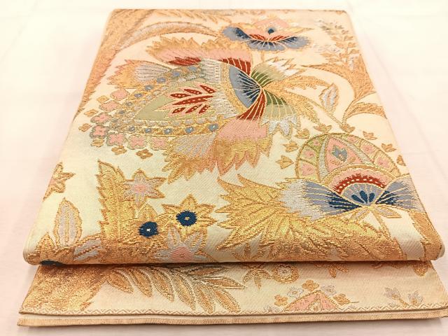 平和屋着物●九寸名古屋帯　紬地　いろは歌　正絹　逸品　DAAW4477cm 平和屋着物○九寸名古屋帯 紬地 いろは歌 正絹 逸品 DAAW4477cm 平和屋