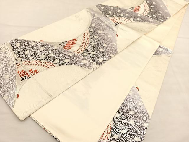 平和屋着物◎六通柄　本袋帯　双鳥花文　正絹　逸品　未使用　AAAF5802Aru 平和屋着物◎六通柄袋帯 双鳥花文 銀糸 正絹 逸品 AAAE6699Abw