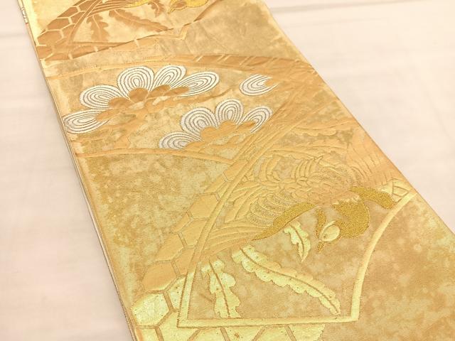 螺鈿細工 細密織 袋帯 鳳凰 鳥 正絹 六通 螺鈿細工 細密織 袋帯 鳳凰 鳥 正絹 六通