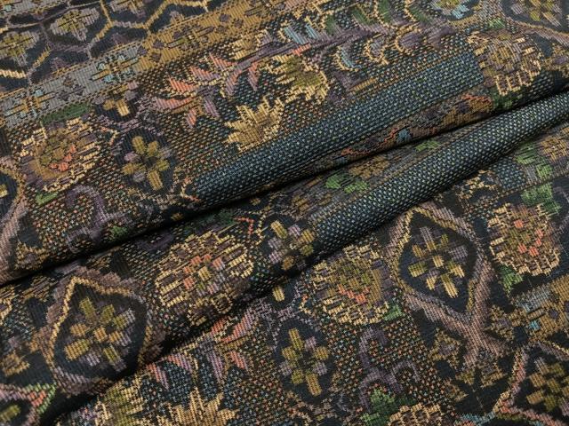 平和屋着物●本場大島紬　一元7マルキ　草花文　総絣　正絹　逸品　AAAY8678ph