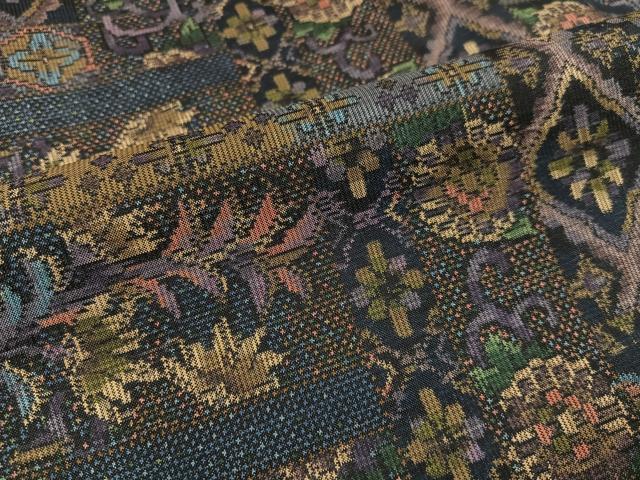 平和屋着物○本場大島紬 一元7マルキ 草花文 総絣 正絹 逸品 AAAY8678ph