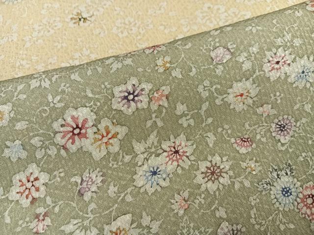 平和屋着物○訪問着 型染め 花唐草文 暈し染め 正絹 逸品