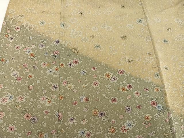 平和屋着物○訪問着 型染め 花唐草文 暈し染め 正絹 逸品