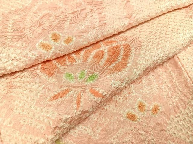 平和屋着物●上質な小紋　絞り　舞花文　正絹　逸品　AAAY8934ph