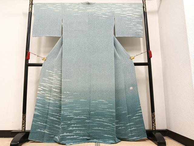 平和屋着物●ろう彩工芸　奥村一心　訪問着　霞文　暈し染め　正絹　逸品　AAAZ0563ph