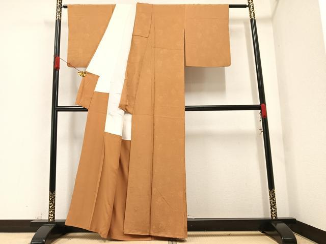 平和屋着物○無地絵羽訪問着 草花文 丁子染色 正絹 逸品 AAAZ1773ph