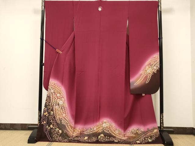 平和屋着物●越後十日町の一流染匠　桐屋・翠山工房　振袖　絞り　辻が花　暈し染め　金彩　やまと誂製　正絹　逸品　DAAS9388ma