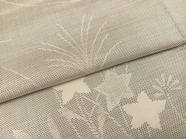 平和屋着物○本場大島紬 白大島 カタス9マルキ 草花文 正絹 逸品