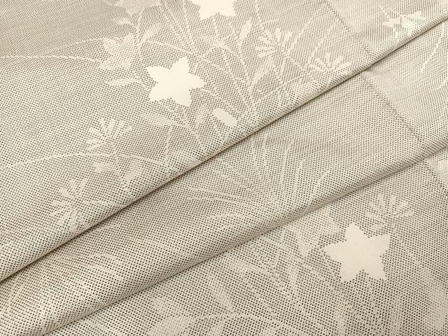 平和屋着物●本場大島紬　白大島　カタス9マルキ　草花文　正絹　逸品　AAAZ2363ph
