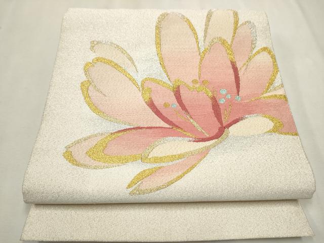 平和屋着物●爪掻き本綴れ　八寸名古屋帯　舞花文　金銀糸　正絹　逸品　CAAW4702hy