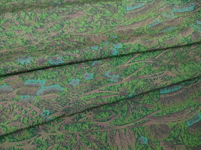 平和屋着物▽上質な小紋　単衣　花松風景文　正絹　逸品　DAAV5350az